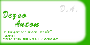 dezso anton business card